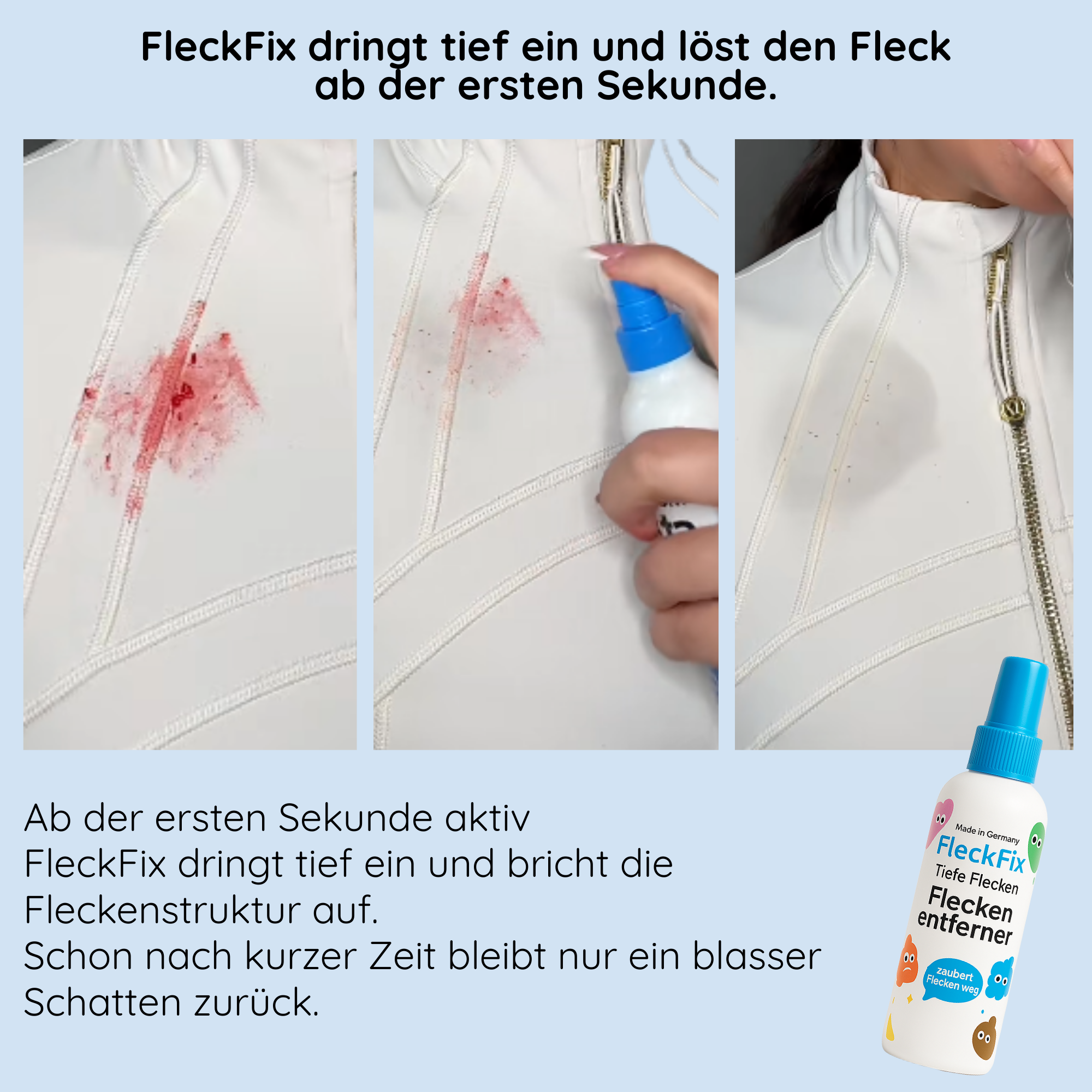 Fleckfix- Fleckenlos in nur 3 Sekunden!